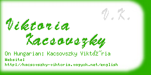 viktoria kacsovszky business card